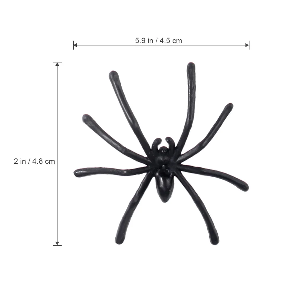 Black Plastic Spider Funny Black Fake Spiders For Halloween Party Haunted House Decor for Kids Children Play Toys