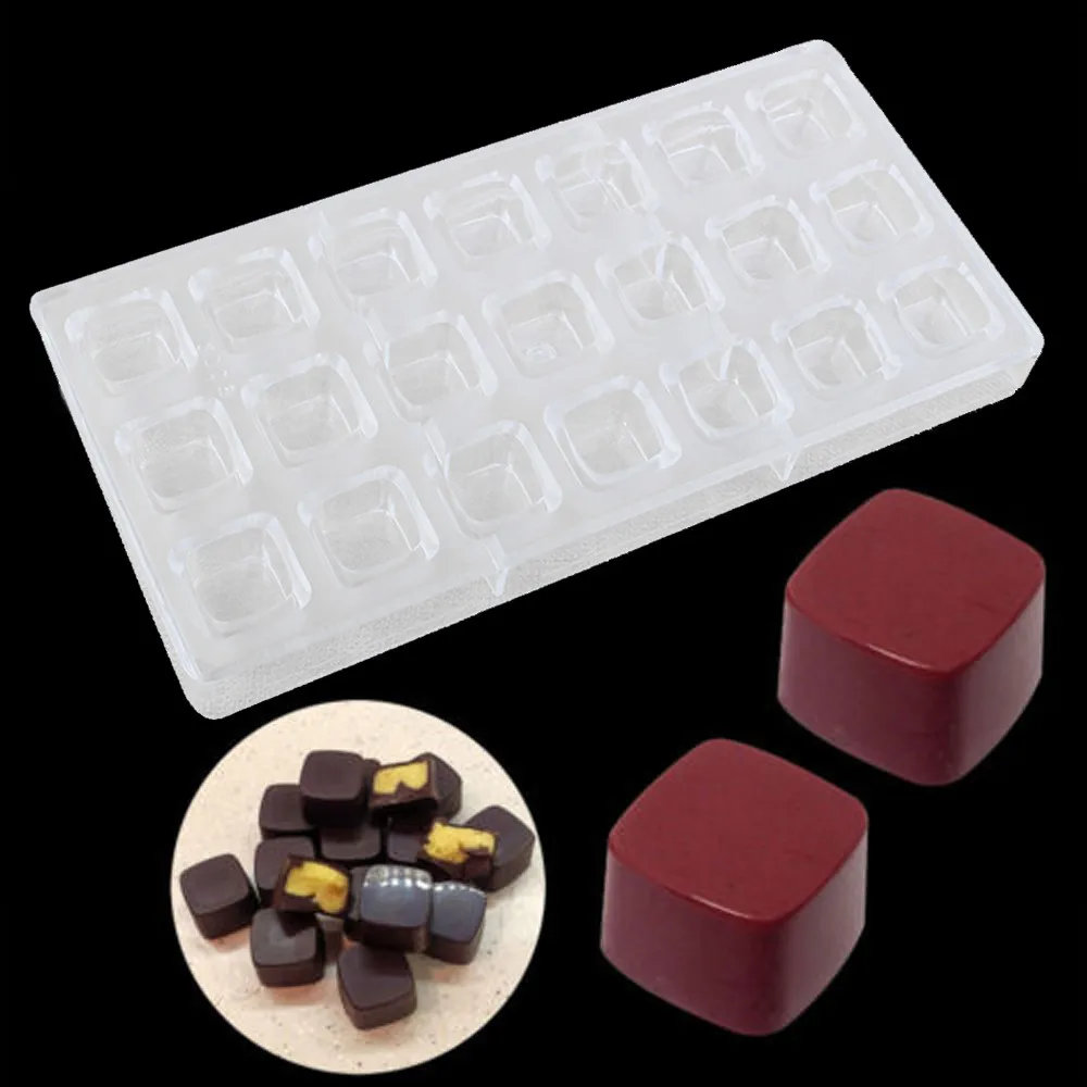 3D Шоколадный Бар плесень Поликарбонат конфеты лоток Жесткий ПК DIY Плесень - Цвет: A