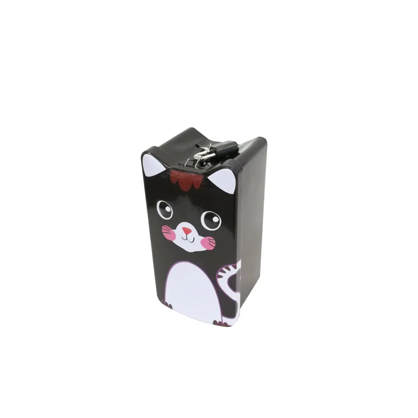1PC Cute Cat Square Piggy Bank Logbook Series Tin Plate Box Money Saving Pot Coin Jewelry Storage Tank Gift ELG 003 |
