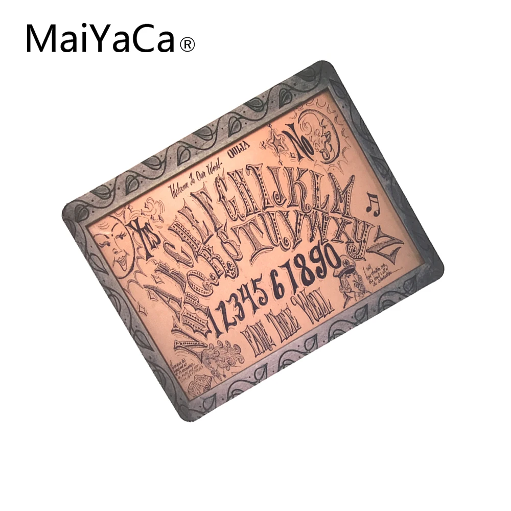 MaiYaCa топ продаж роскошные печати Ouija доска пользовательские кожи Нескользящие прочный резиновый коврик для мыши ПК оптическая мышь