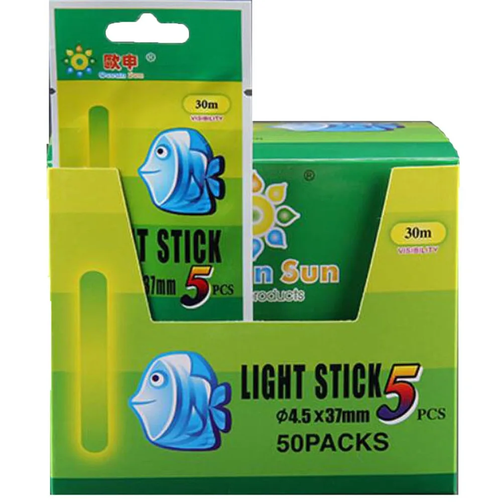 

Free Air Post ! 250Pcs Lot (1BOX=50Bags=250Pcs) Dia:4.5X37mm Fishing Lighting Stick Wand Green Colour Glow Stick