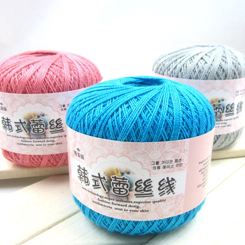 Warm Lace Cotton Thin Yarn Crochet By 0.8mm Crochet Hooks For Hand ...