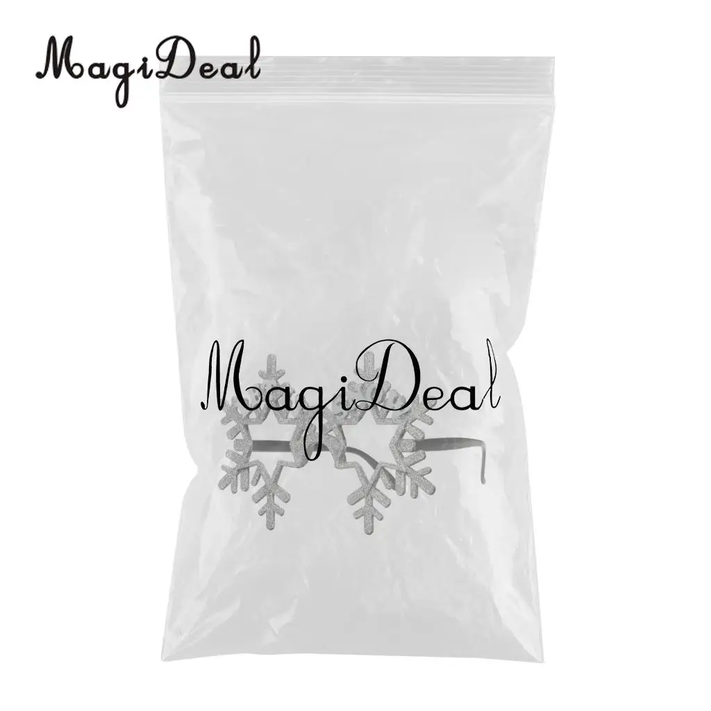 MagiDeal Glitter Let it Snow Snowflake Plastic Glasses Eye Mask Wedding Birthday New Year Christmas Party Fancy Dress