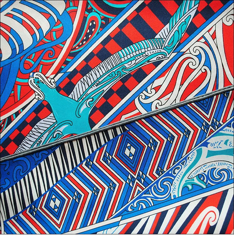 HuaJun 2 магазин | богатый цвет соответствия Полная версия "Kawa Ora шарф" 90 Шелковый квадратный шарф саржевый струйный шарф