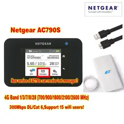 Разблокирована netgear AC790S 4g cat6 маршрутизатор 300 Мбит/с ключ Сьерра-сенсорный экран маршрутизатор с gps plus 4g 49dbi TS9 антенна