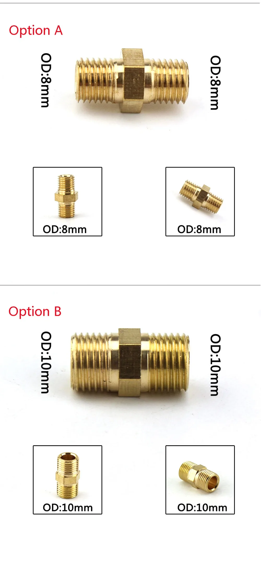 PCP ВВС Медь двойной конец штекер Quick Coupler разъем M10x1 M8x1 Женский Мужской нитки Air разъем соединения Fitttings