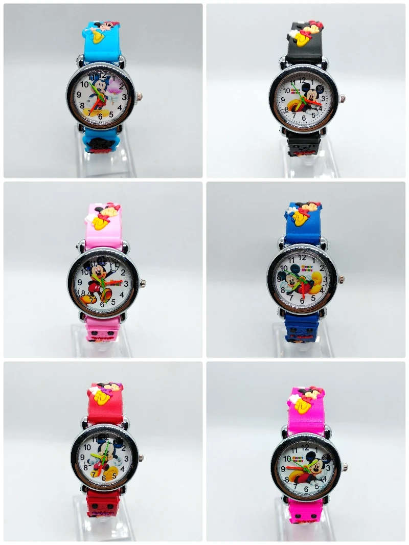 4D мультфильм Микки девочка мальчик студент часы дети силиконовые кварцевые наручные часы детские часы подарок на день рождения часы Reloj Mujer Six