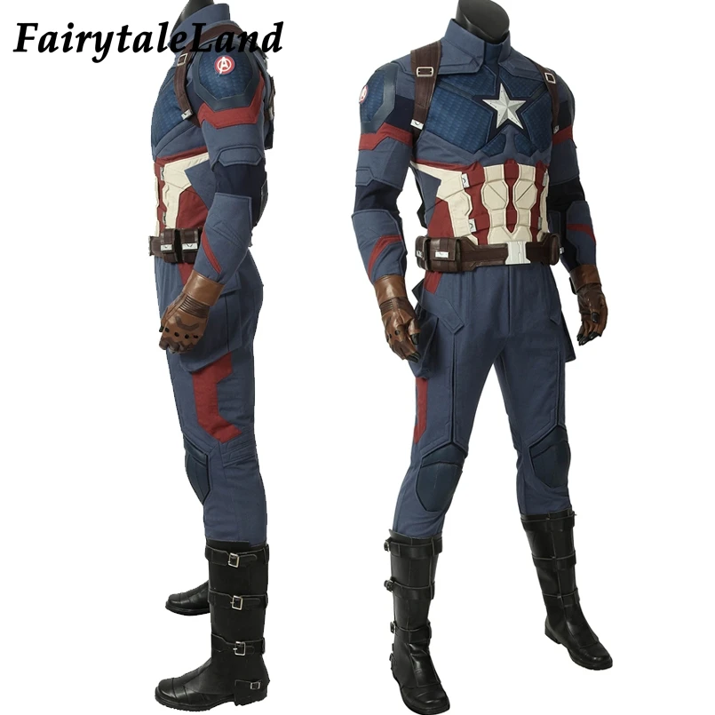 Avengers Endgame Captain America Cosplay costume full set Outfit Captain America Steve Rogers Jumpsuit free shipping custom made