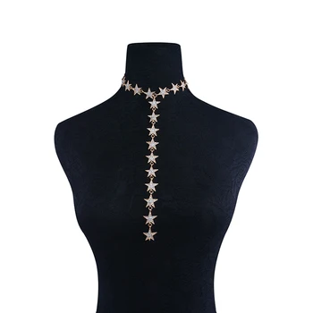 

Trendy Crystal Stars Pendant Choker Necklace for Women Accessories Fashion Neck Collar Long Necklace Jewelry