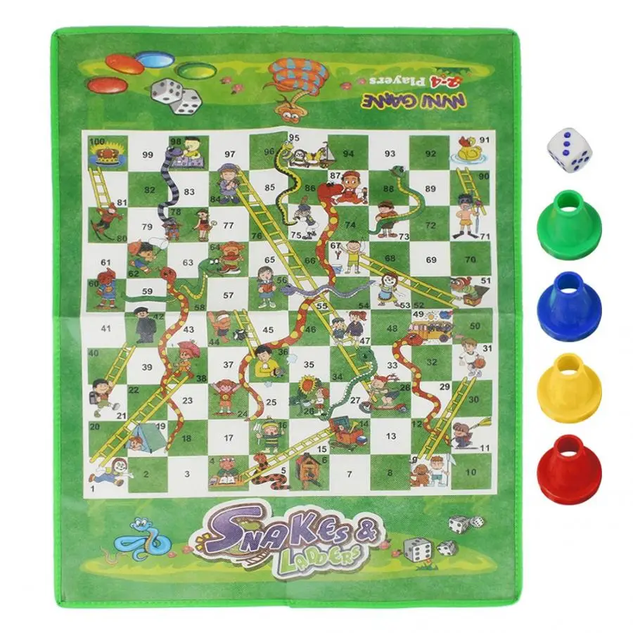 

Portable Kids Children Snakes Ladders Chess Carpet Chessboard Ludo Family Game Kit Chess Games