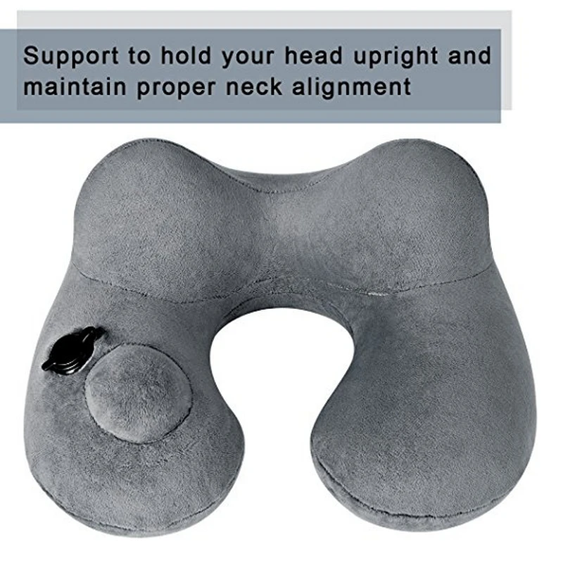 U-shape Neck Travel Pillow Folding Neck Air Cushion Inflatable Portable Comfortable Business Trip Outdoor Foam Particles Pillow (3)