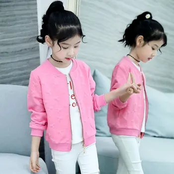 

Hot Sale Baby Girls Jacket 2019 Fashion Spring Autumn Solid Color Girls Coats 6 8 10 12 Year Children's Windbreaker Outerwear