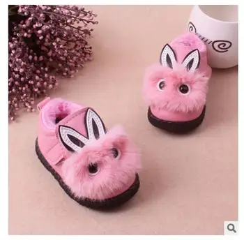 

winter new soft base cartoon children's shoes wholesale girls plus velvet thickened baby soft bottom cotton shoes wearing