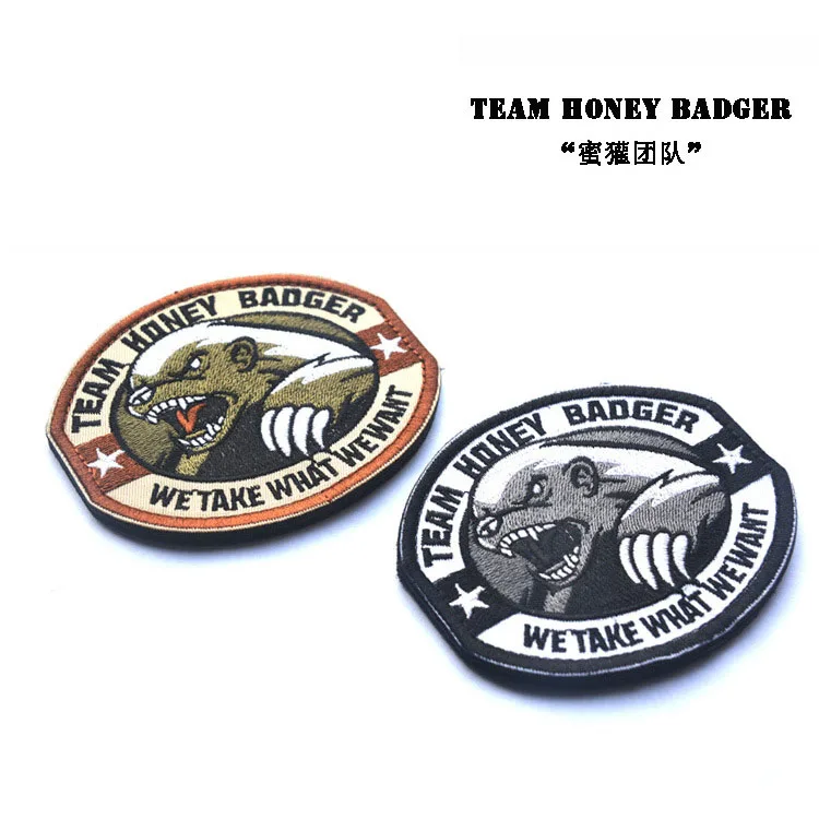 Команда HONEY BADGERTEAM BADGER Вышивка Аппликации значки эмблема аксессуары DIY 9 5*7 см