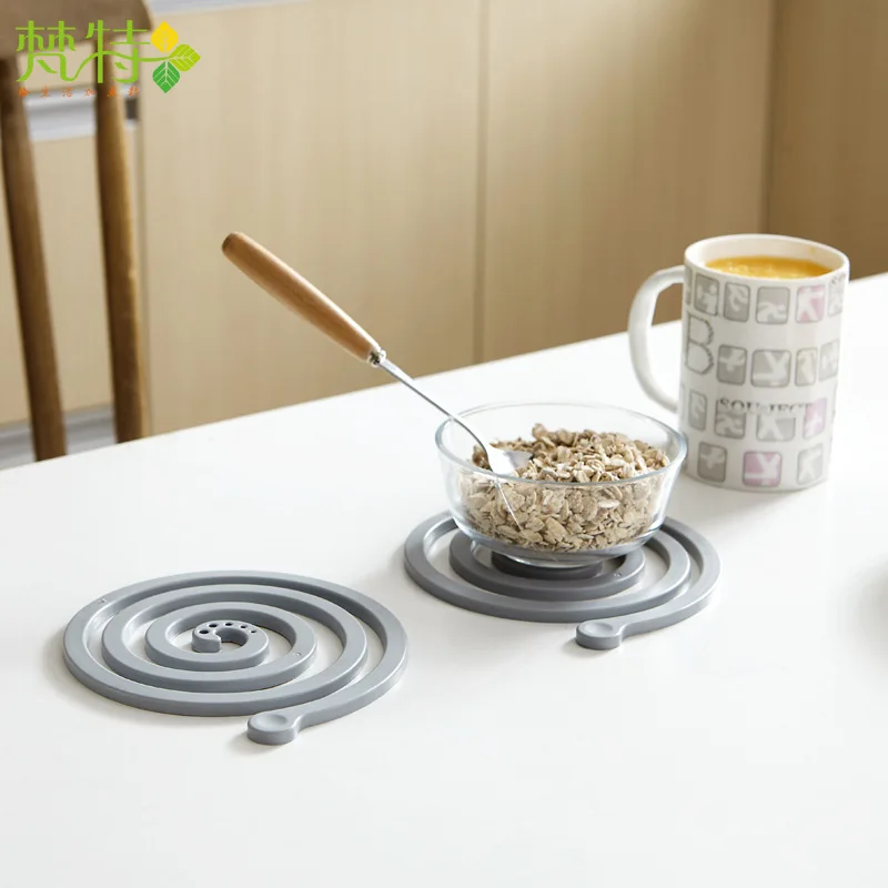 2pc Spiral Cup Placemat Table Heat Insulation Mat Mosquito Shape Coaster Pad Kitchen Non-slip Bowls Dish Pot Holder | Дом и сад