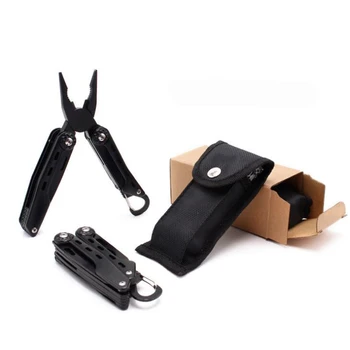 

Stainless Steel Folding Pliers Outdoor Multi-Purpose Pliers With Carabiner+Nylon Sleeve+ Phillips & Slotted Screwdriver+Knife