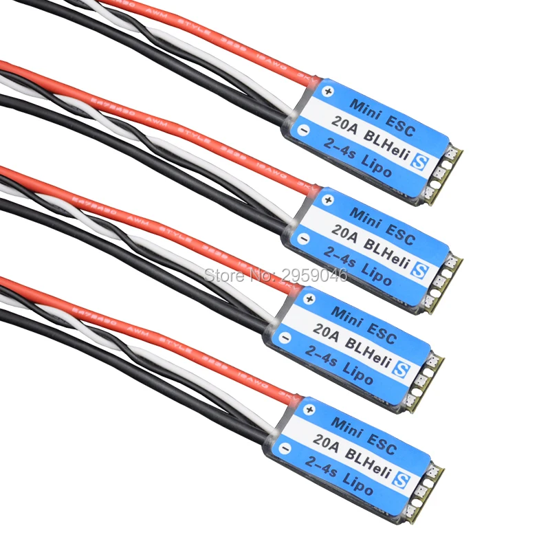 Мини 20A ESC BLHeli_S OPTO 2-4S Lipo BLHeli-S esc для гоночного дрона комплект Racer QAV-180mm Квадрокоптер пульт дистанционного управления