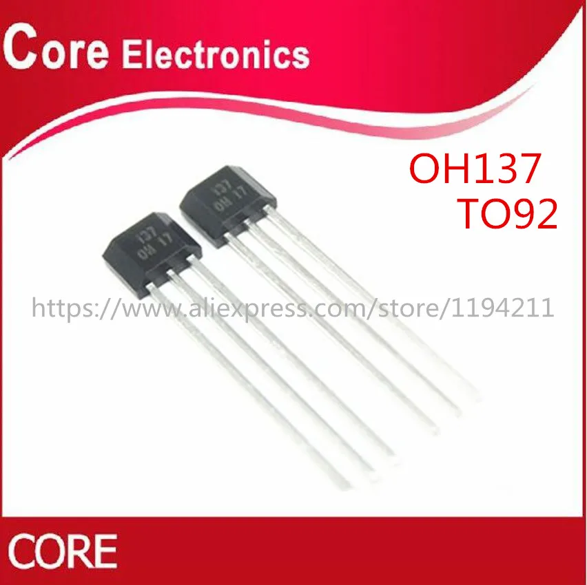 50 pcs OH137 TO-92S Hall Effect Sensor Switch Circuit for Hall Sensor