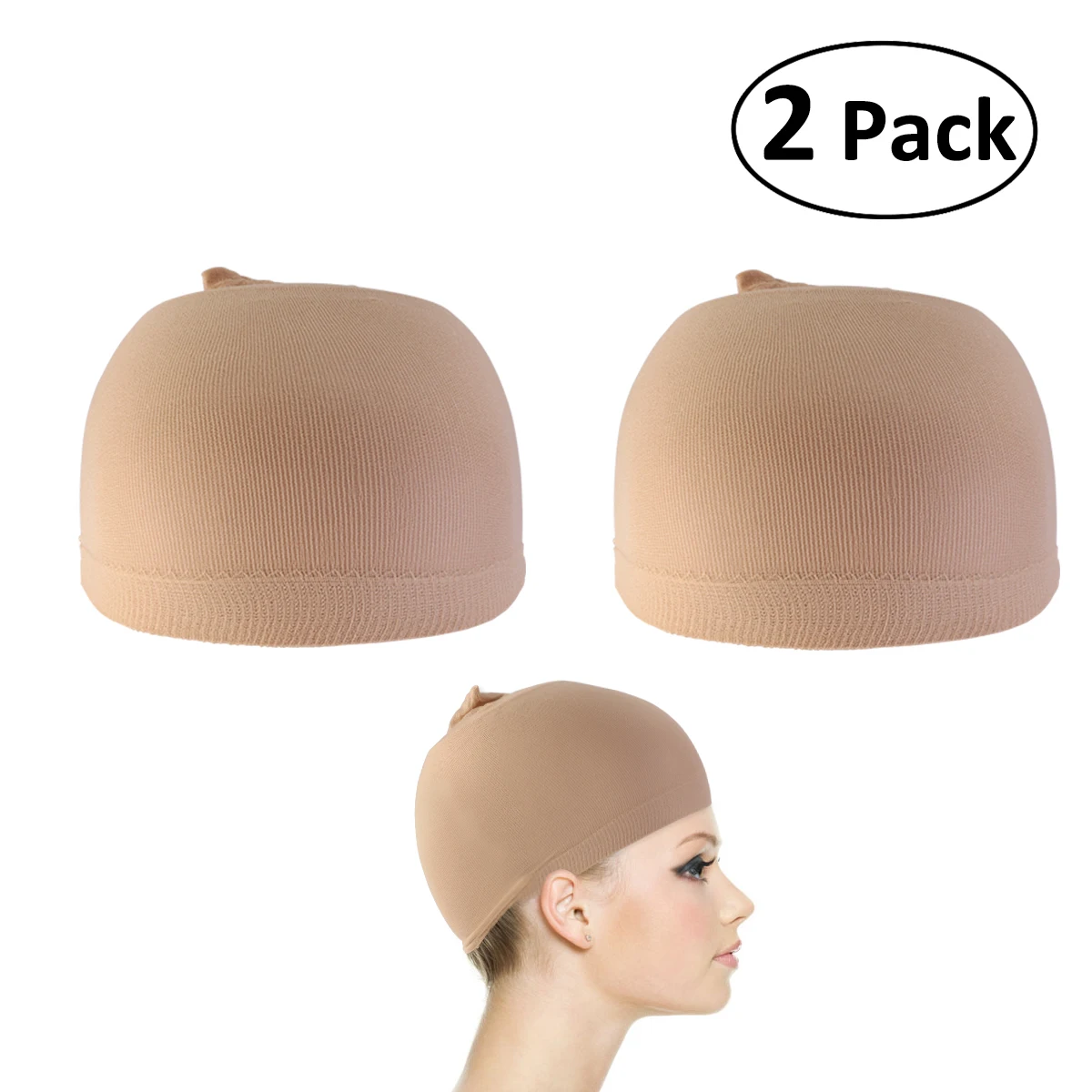 MUSEYA 2pcs Unisex Stocking Wig Cap Snood Elastic Nylon Wigs Hair Caps Hair