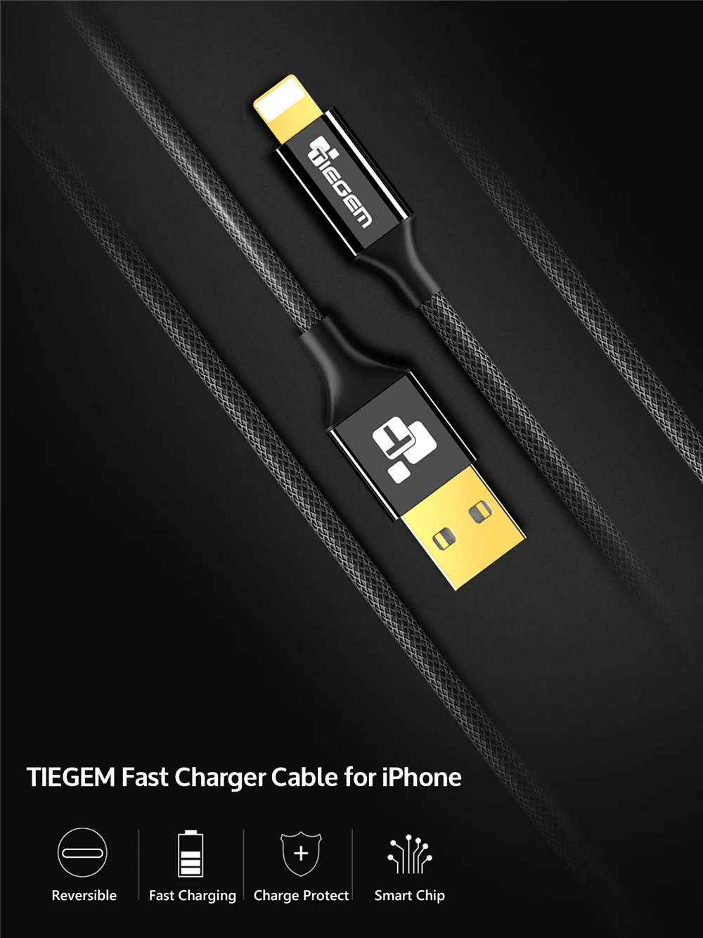 TIEGEM USB зарядный кабель для iPhone 5, 5S, 6s, 6, 7 Plus, кабель для мобильного телефона, кабель для синхронизации данных, 1 м, 2 м, 3 м, зарядный кабель для iOS 9, 10