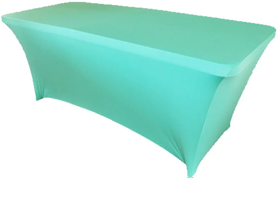 10Pcs Mint Green 8ft Square Strenth Spandex Table Covers Banquet