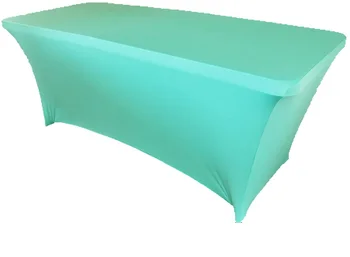 

10Pcs Mint Green 8ft Square Strenth Spandex Table Covers Banquet Tablecloths For Wedding Party Banquet Decor Free Shipping