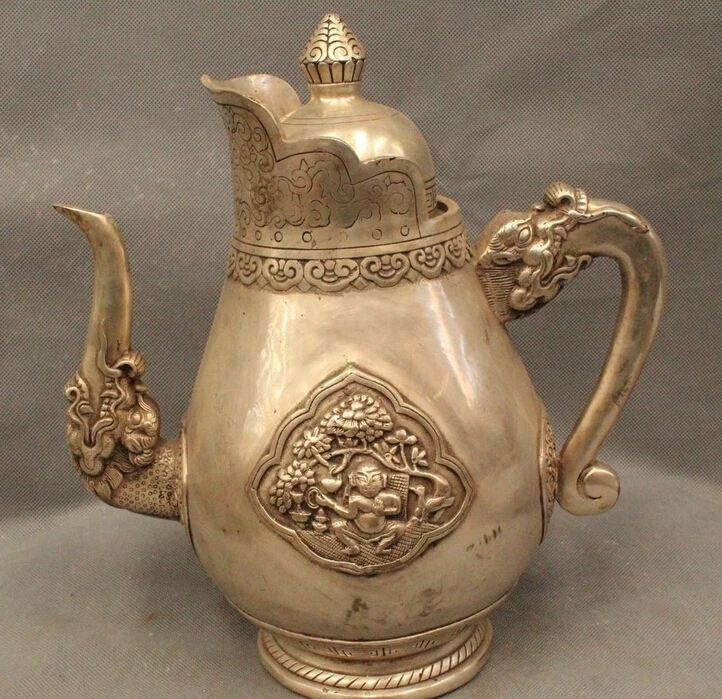 

13"China Tibet Buddhism Folk Silver Sit 18 Arms Avalokiteshvara of Goddess Stat