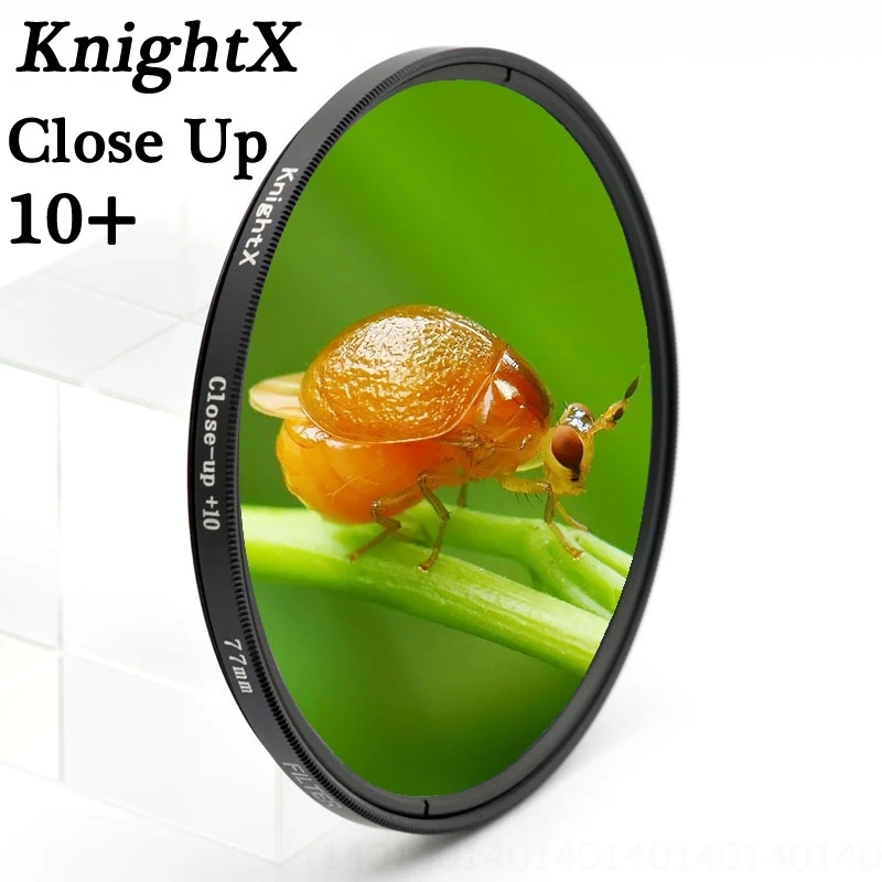 KnightX крупным планом 49 мм 52 мм 55 мм 58 мм 67 мм 77 мм макрообъектив фильтр для Nikon Canon EOS DSLR go pro d5300 600d d3200 d5100 d3300