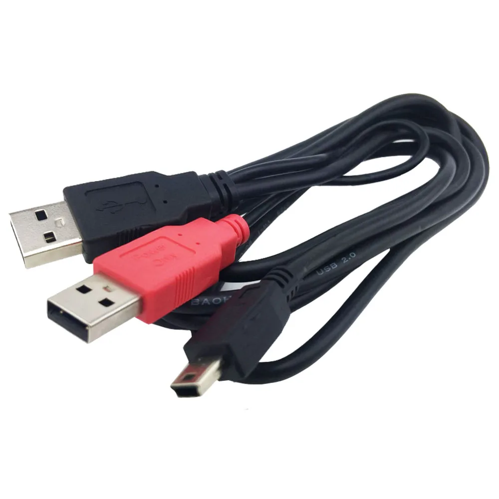 Hdmatters USB HDD жесткий диск USB кабель для передачи данных 2. 0 dual A Тип мужчина к Mini usb Y сплиттер кабель для 2," мобильный жесткий диск, MP3, MP4