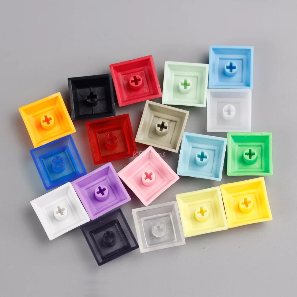 Pbt dsa keycap 1u смешанный цвет красный esc желтый синий колпачки для игровой