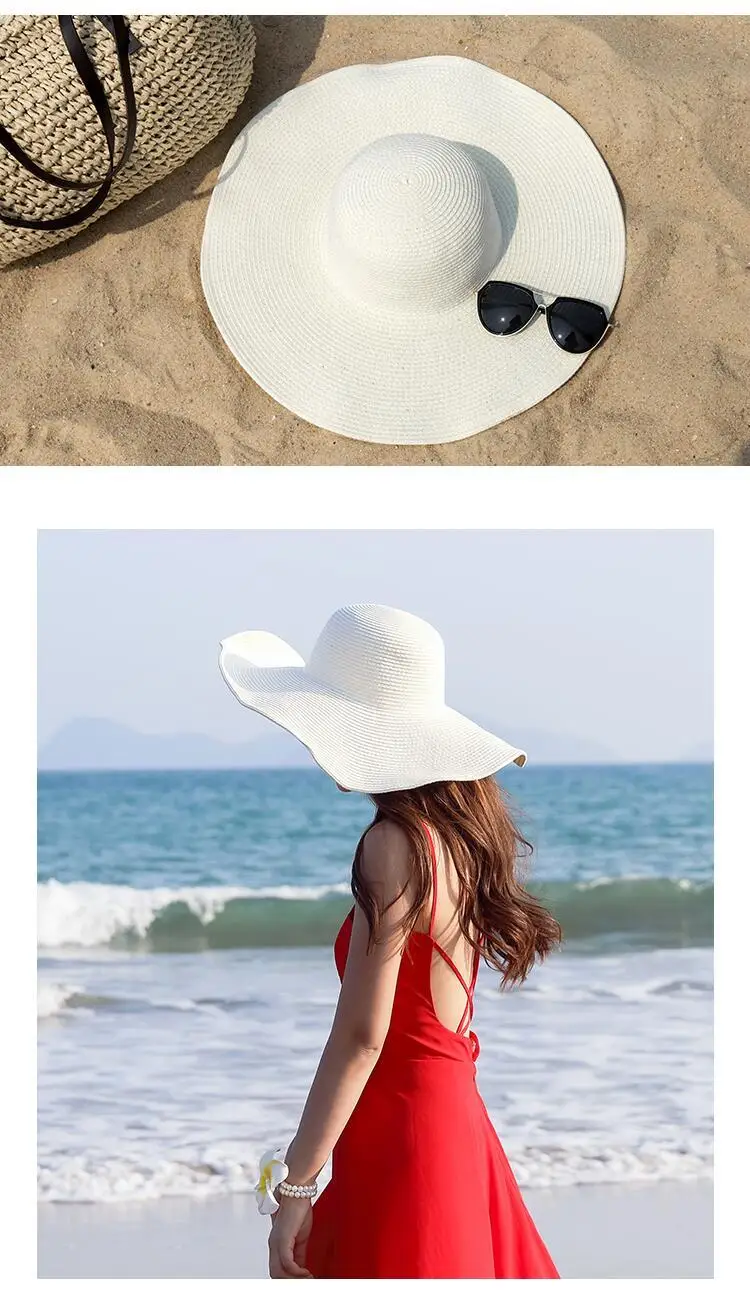 Простая Женская белая шляпа летняя черная негабаритная пляжная кепка женская шляпа от солнца летняя шляпа 56-58 см