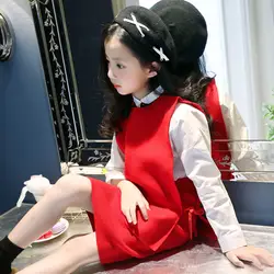 2019 Новая Осенняя детская одежда для девочек, вязаный свитер, комплект из трех предметов, корейская детская одежда, модный костюм для девочек