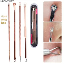 4 шт./компл. для удаления угрей, акне иглы из нержавеющей стали для прыщей, черных точек средство для удаления акне уход за кожей лица кожу чистой инструменты для ухода за глазами чистки пор