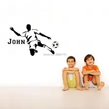 Personalized Soccer Player Custom Made Any Boys Name Wall Decor Stickers for Kids Gift