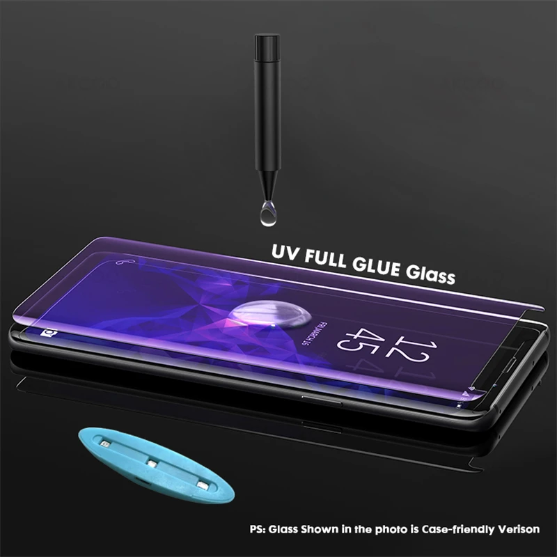 Защитное стекло Akcoo S10 Plus для Samsung Galaxy S8 9 10e note 8 УФ с полным покрытием защита экрана