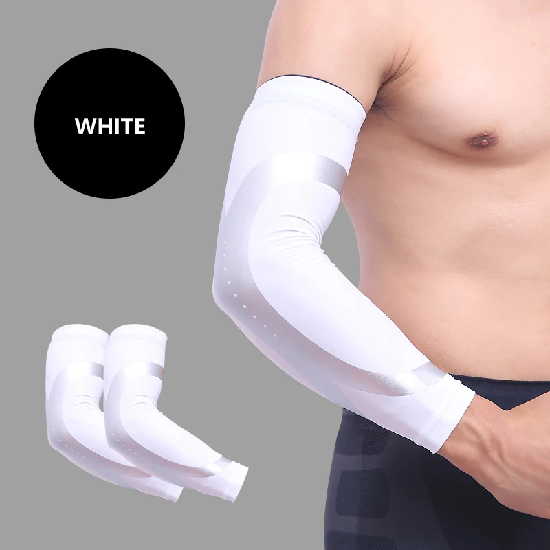 Aolikes 1 шт. высокая эластичная Длинная рука рукав нарукавник баскетбол футбол волейбол локоть поддержка скобка Спорт Безопасность локоть - Цвет: White