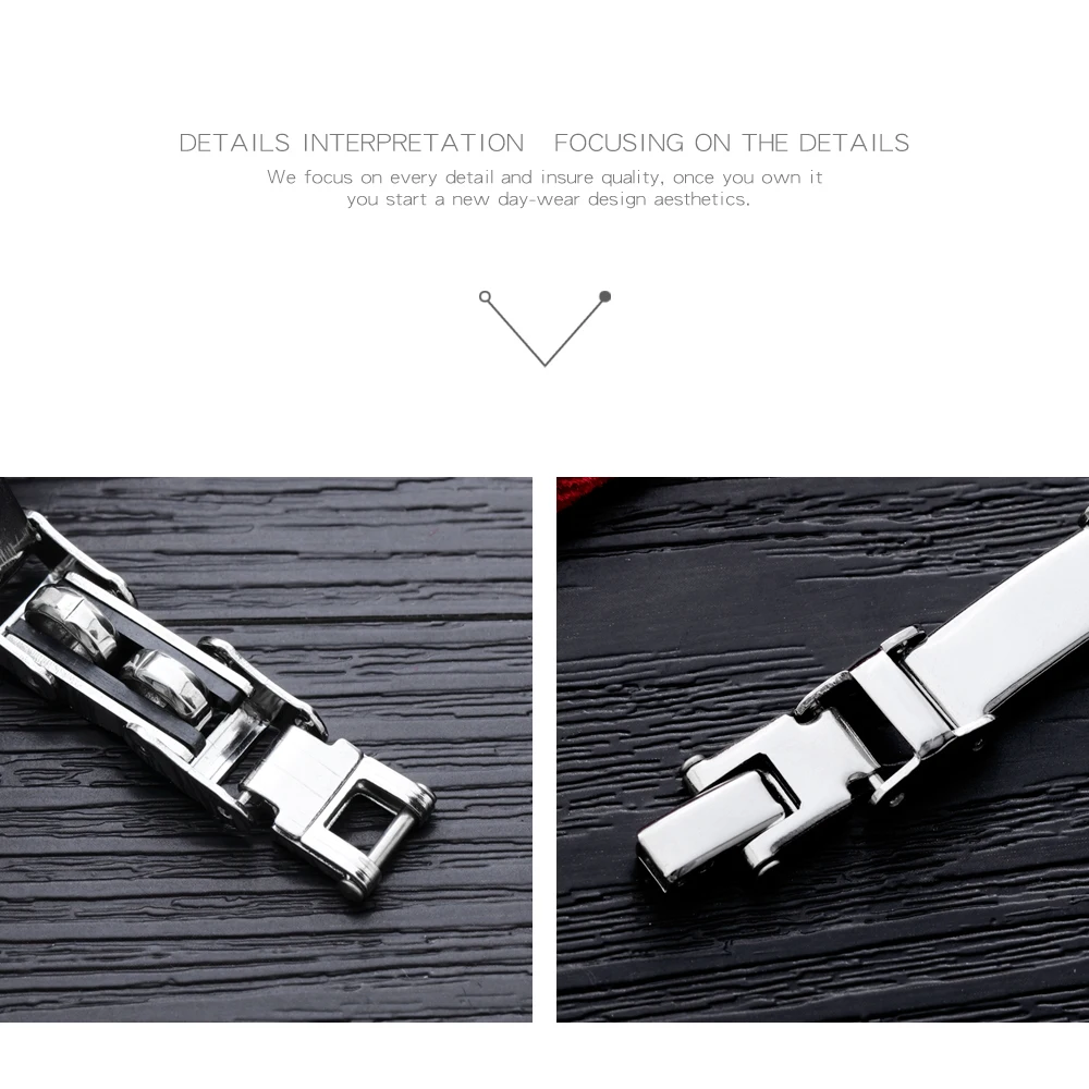 Fate Love Stainless Steel/Silicone Gel Cycling Bracelet Hight Polishing Gear Wheel Punk Style For Men FL958 220mm