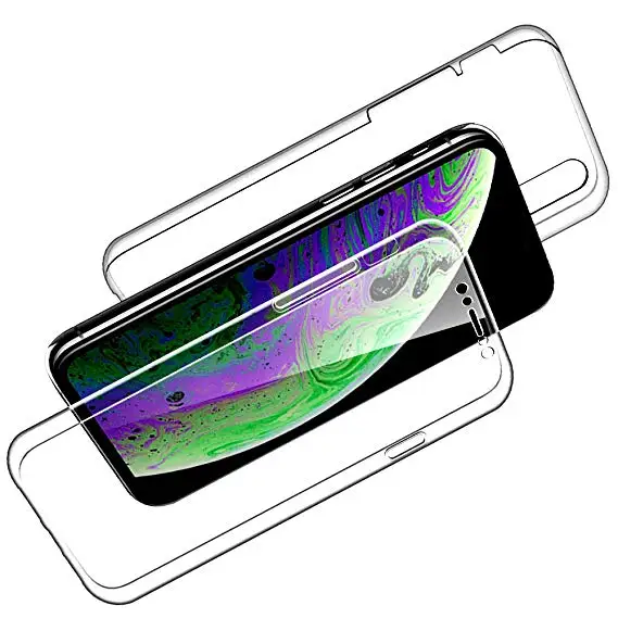 360 Degree Full Body Case for iphone X XR 10 XS MAX 7 8 Plus 6 6s 5 5s SE Soft Clear Dropproof Shockproof TPU Protect Cover |