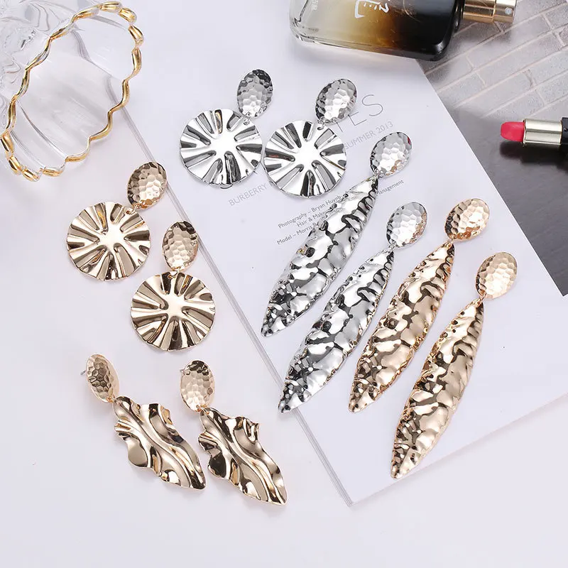LUBOV капли Астра в форме сердца Модные женские сережки в стиле панк золотые серебряные цветные геометрические металлические висячие серьги