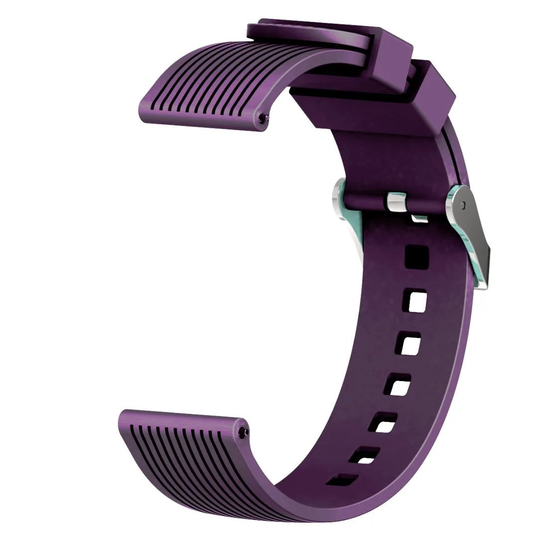 Candy Color 20MM Silicone Sport Watchband for Samsung Galaxy Watch Metal Buckle Striped Replacement Strap for SM-R810 42MM Gear2