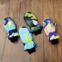 1 пара, модные зимние водонепроницаемые теплые варежки из мягкой искусственной кожи, прочные детские лыжные перчатки для мальчиков и девочек