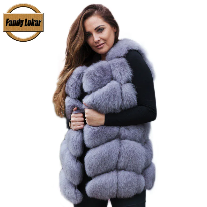 

Fandy Lokar Real Fox Fur Vest Women Winter Classical Fashion Genuine Fur Vests Coat Female Ladies Nature Fox Furs Vest RFV030