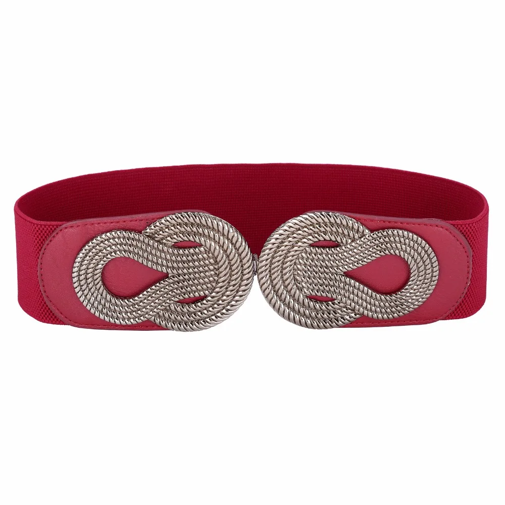 

Sexy Dress Belts for Women Ladies Girls Fashion Wide Metal Stretchy Elastic Waist Belt Waistband 2018 Woman Red Belts for Women