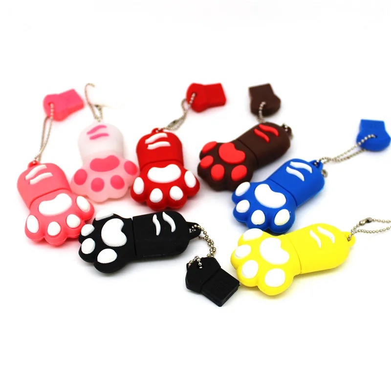 Cute Lovely Cat/Bear claw флеш-диск USB 2 0 64 ГБ 32 Флешка 8 Гб 16 карта памяти 4 U disk | Компьютеры и