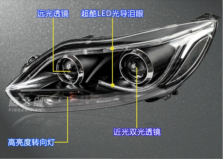 2 шт. автомобиля Стайлинг фара для Головной фонарь с фокусом 2012 ~ 2017 год DRL дневные ходовые огни би-ксенон HID аксессуары