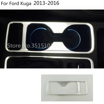 

Car inner trim ABS Silver Center Console middle front shift Cup gear armrest box frame 1pcs For Ford Kuga 2013 2014 2015 2016