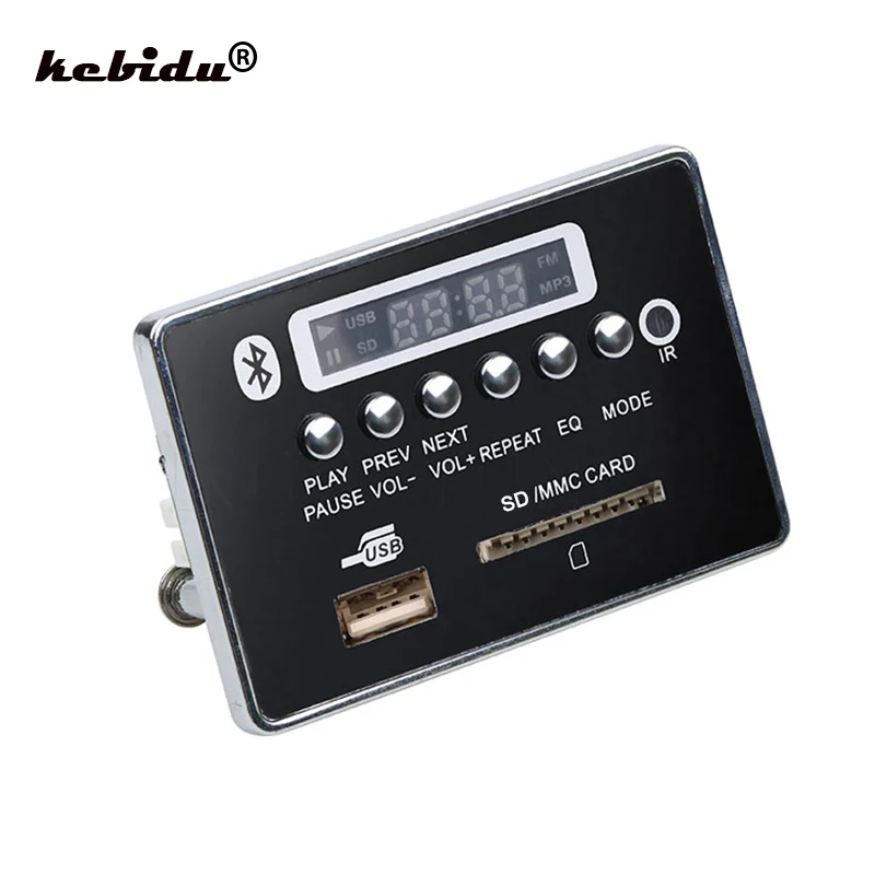 

kebidu Hands-free MP3 Decoder Board Bluetooth Module Car USB MP3 Player USB FM Aux Radio for Car Integrated Remote Control