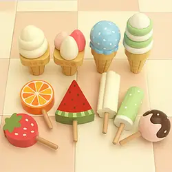 Детские игрушки Моделирование магнитного мороженого Деревянные игрушки Набор ролевых игр Кухня Еда для детей игрушки для младенцев еда