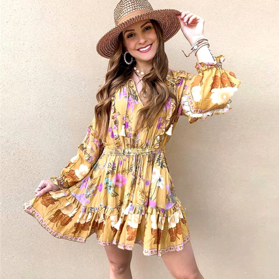 wild bloom long sleeve playdress