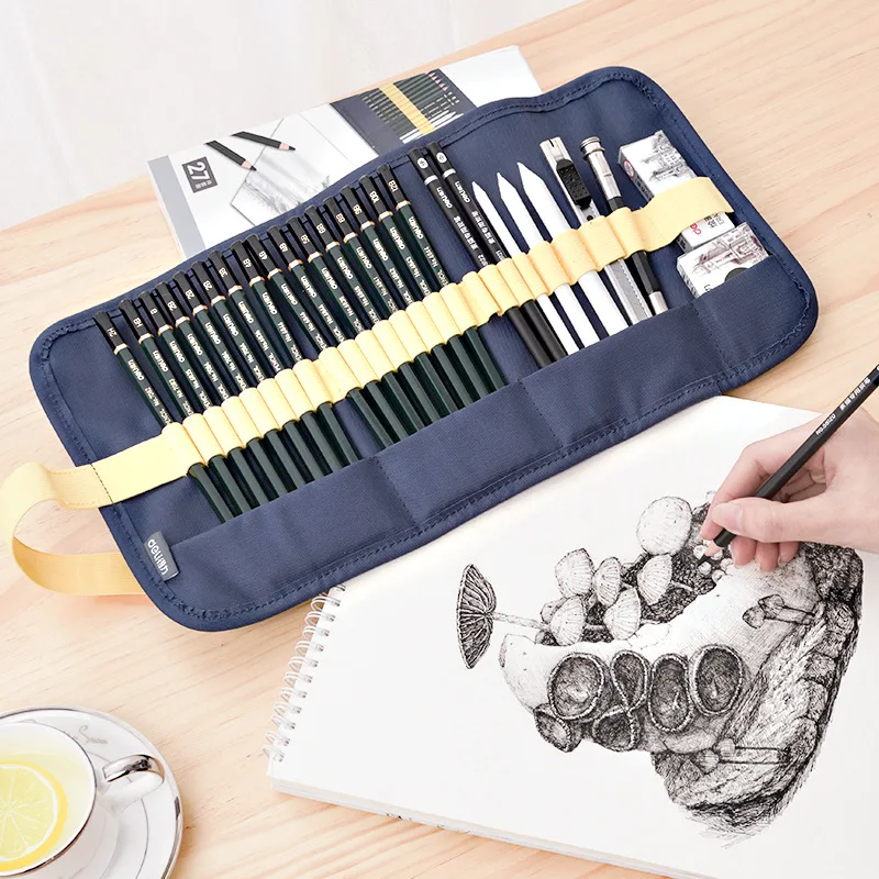 Peças por Conjunto de Lápis Profissionais com Arte Esboço Conjunto Iniciante Pintura Desenho Ferramentas Estudantes Suprimentos Adulto 27 Mod. 200087 5 High Quality Material escolar e de escritório